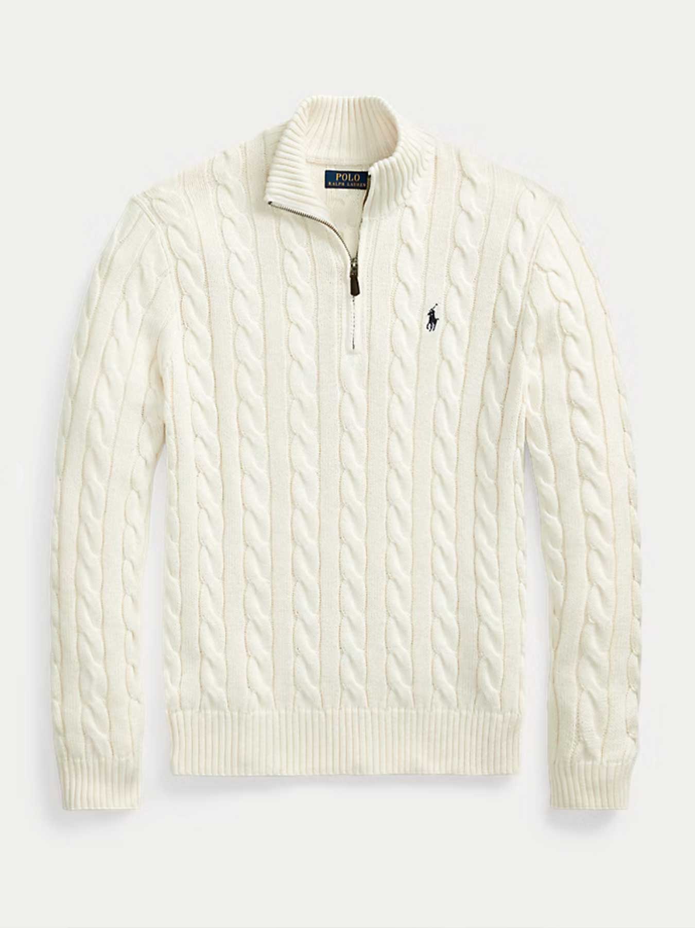 Ralph Lauren - Cable-Knit Sweater With Zipper - White