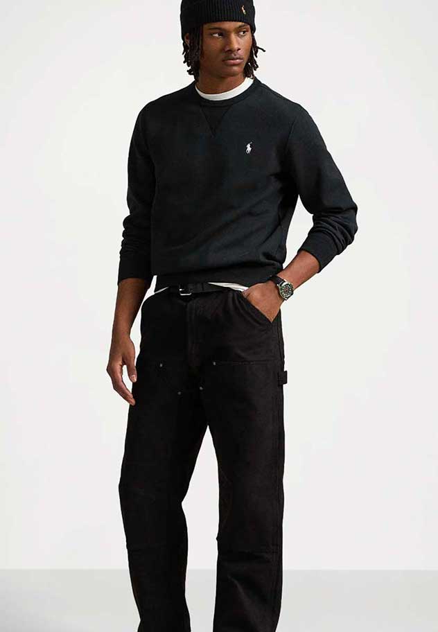 Polo Ralph Lauren Fleece Sweatshirt - Black White Logo